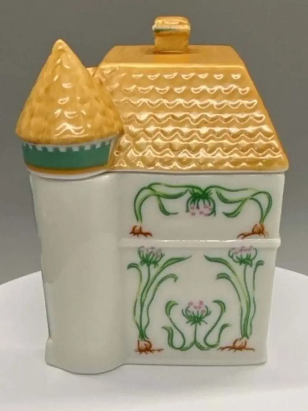 Lenox 1989 Spice Village Onion Porcelain House Jar w/ Lid Original Container Vtg